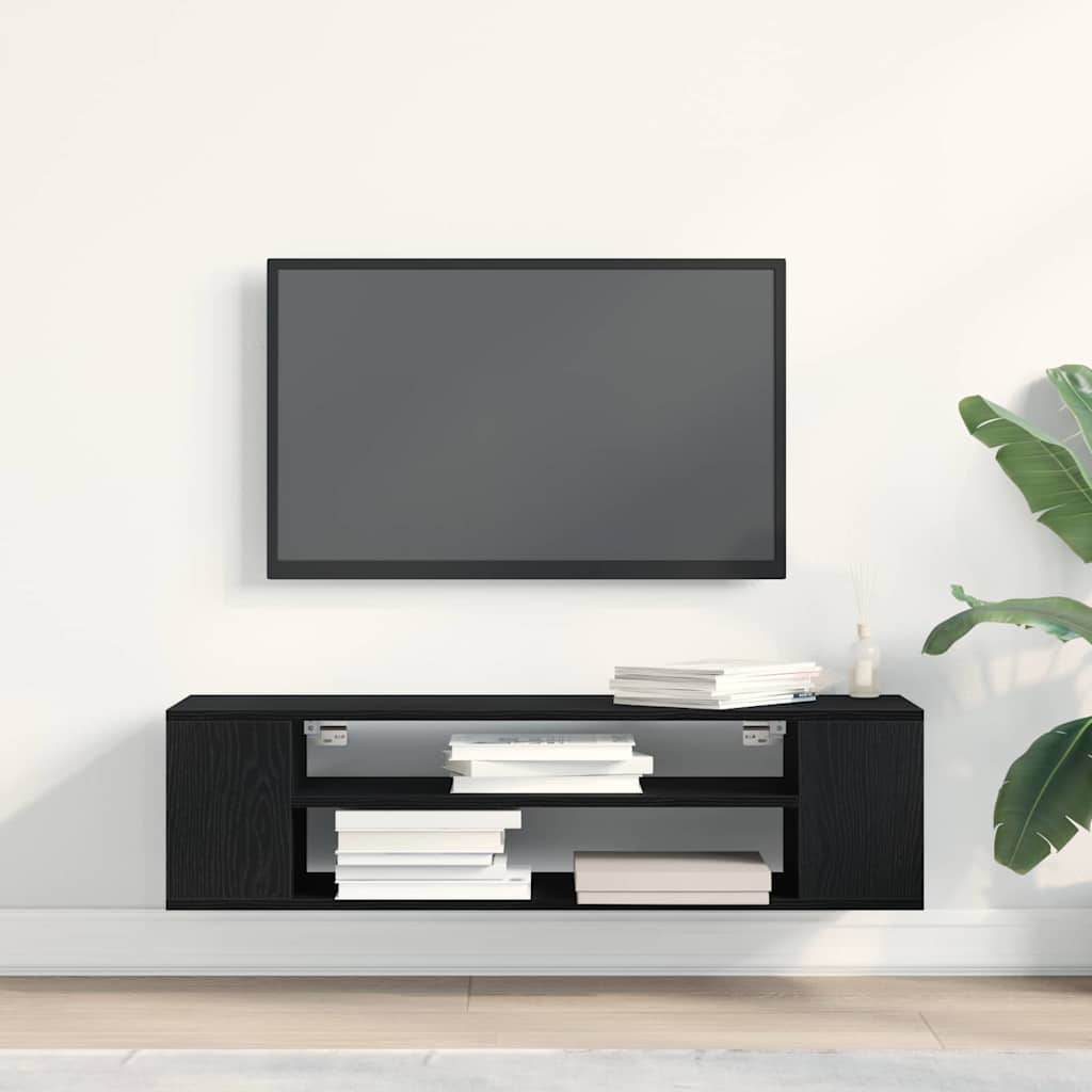 TV-skab Sort 100 x 30 x 26.5 cm Konstrueret træ