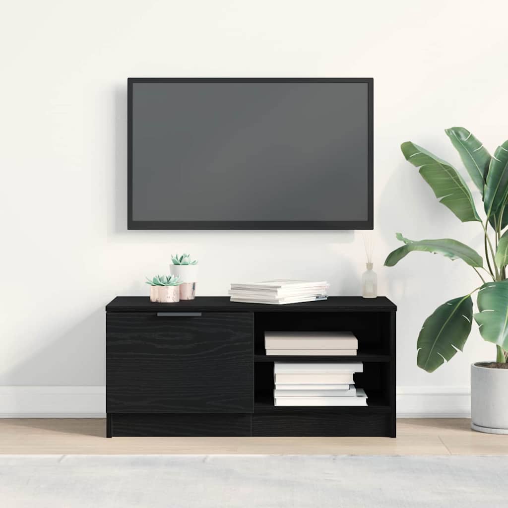 TV-skab Sort 80 x 35 x 36.5 cm Konstrueret træ
