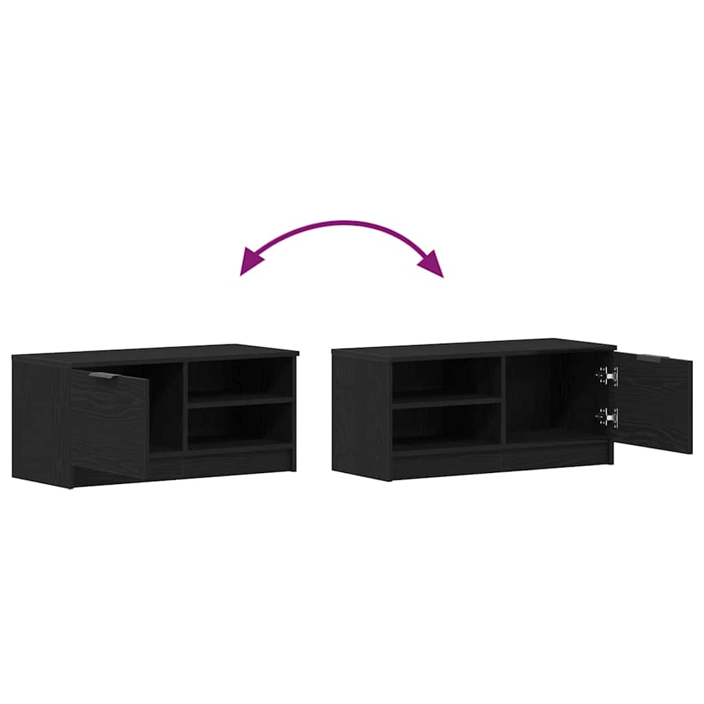 TV-skab 2 pcs Sort 80 x 35 x 36.5 cm Konstrueret træ