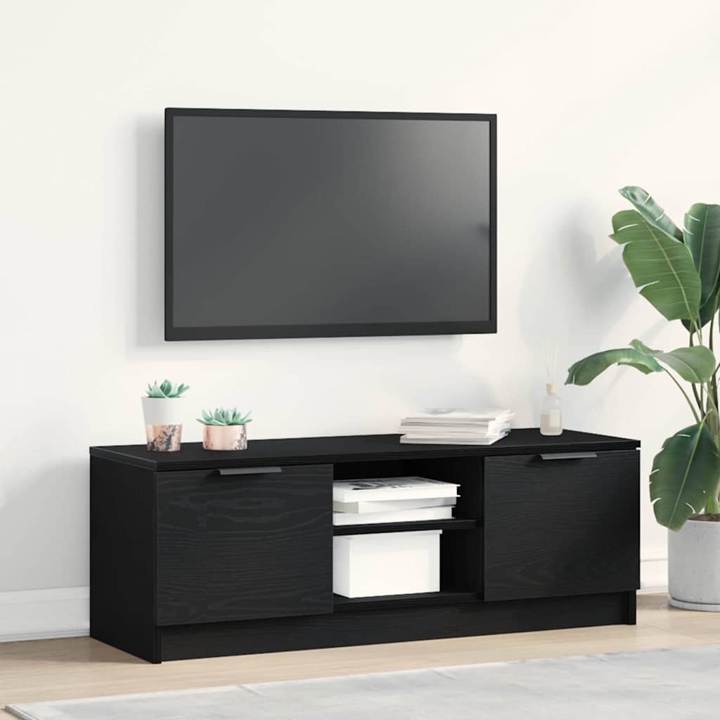 TV-skab Sort 102 x 35 x 36.5 cm Konstrueret træ