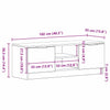 TV-skab Sort 102 x 35 x 36.5 cm Konstrueret træ