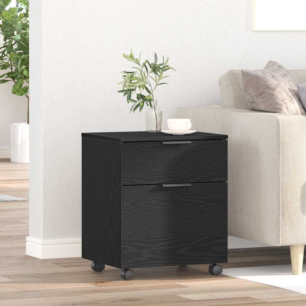Fil kabinett med skuffe Sort eg 45 x 38 x 54 cm Konstrueret træ