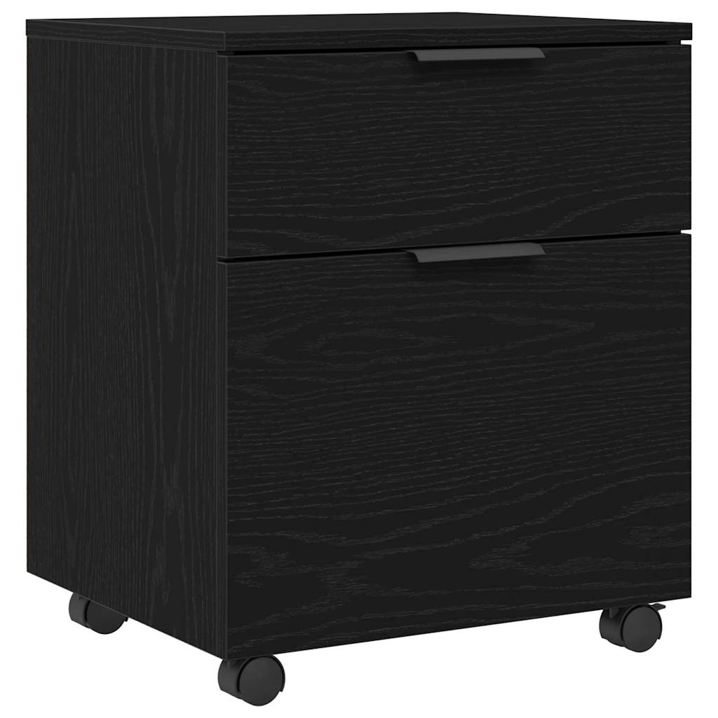 Fil kabinett med skuffe Sort eg 45 x 38 x 54 cm Konstrueret træ