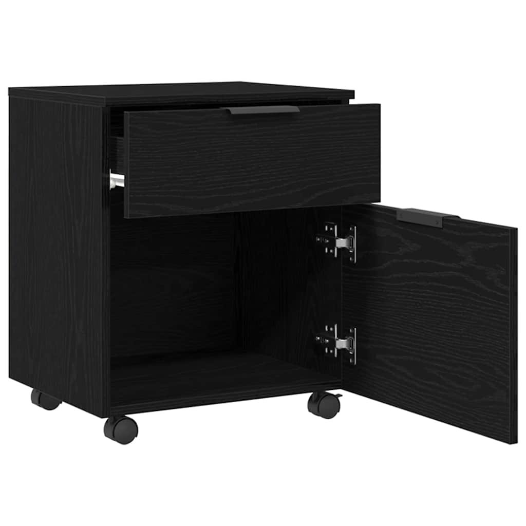 Fil kabinett med skuffe Sort eg 45 x 38 x 54 cm Konstrueret træ