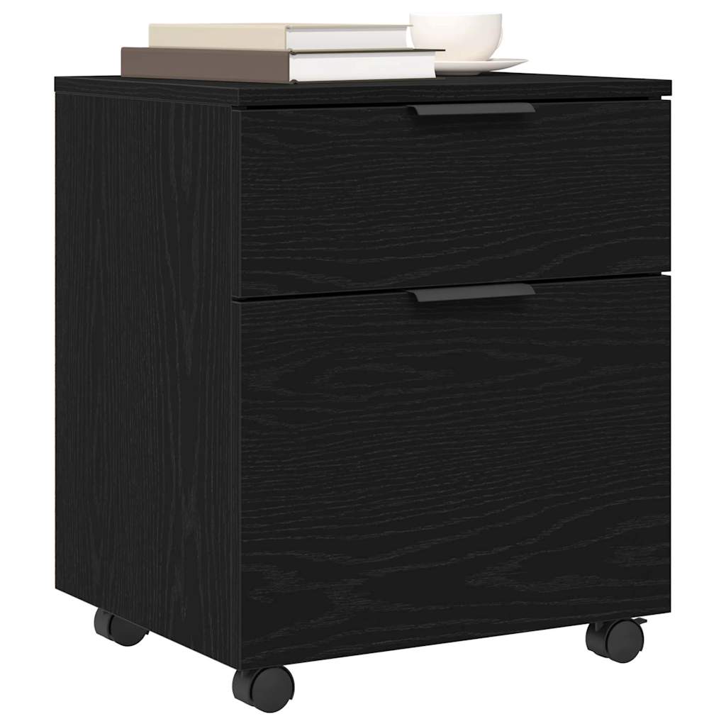 Fil kabinett med skuffe Sort eg 45 x 38 x 54 cm Konstrueret træ