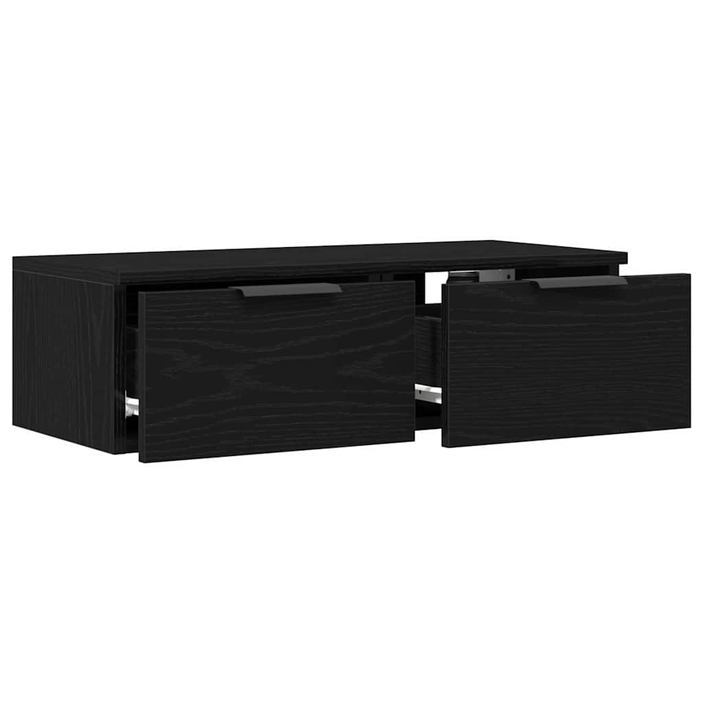 Vægskab med skuffe Sort eg 68 x 30 x 20 cm Konstrueret træ