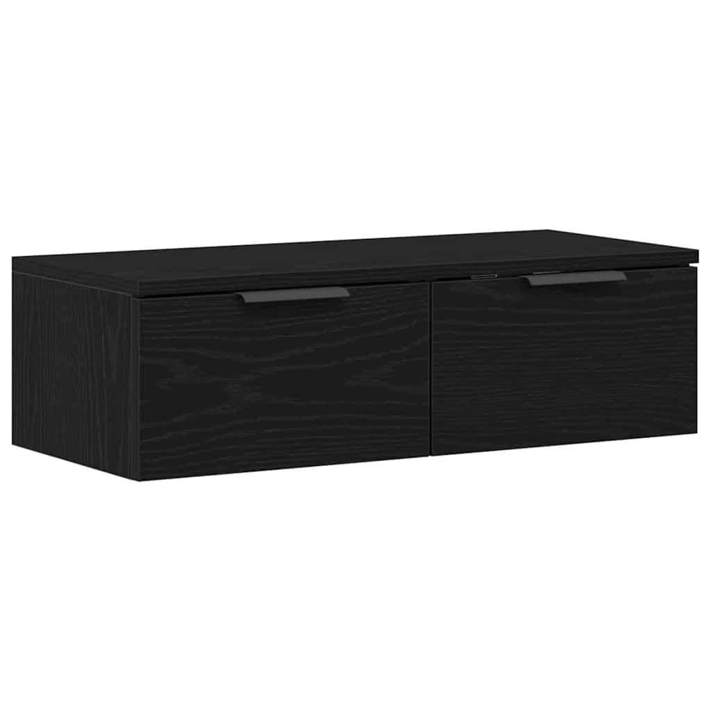 Vægskab med skuffe Sort eg 68 x 30 x 20 cm Konstrueret træ