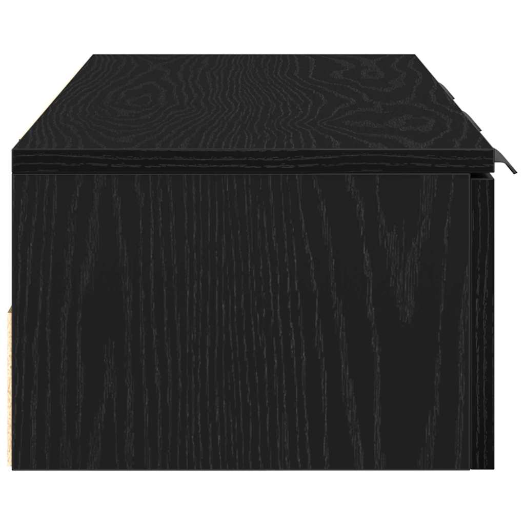 Vægskab med skuffe Sort eg 102 x 30 x 20 cm Konstrueret træ
