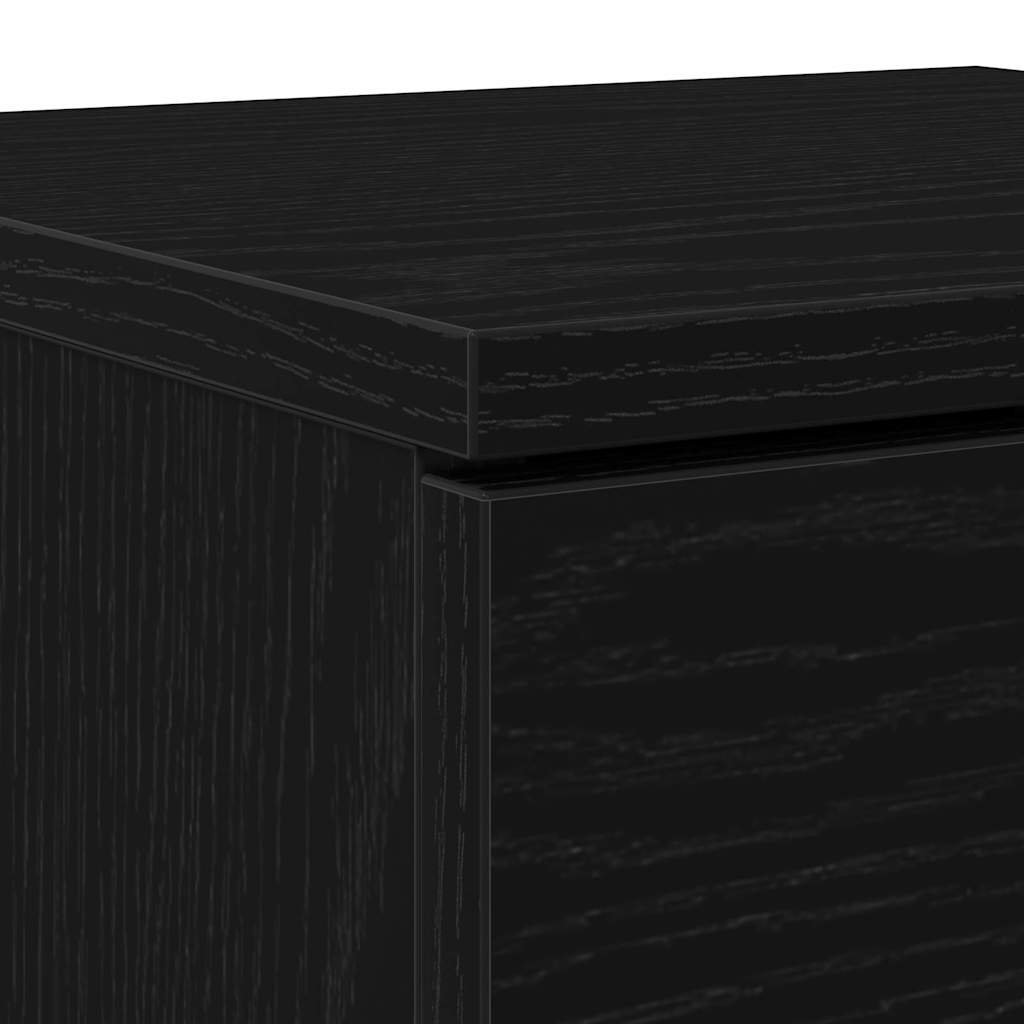 Sko skab med hylde Sort eg 29.5 x 35 x 70 cm Konstrueret træ