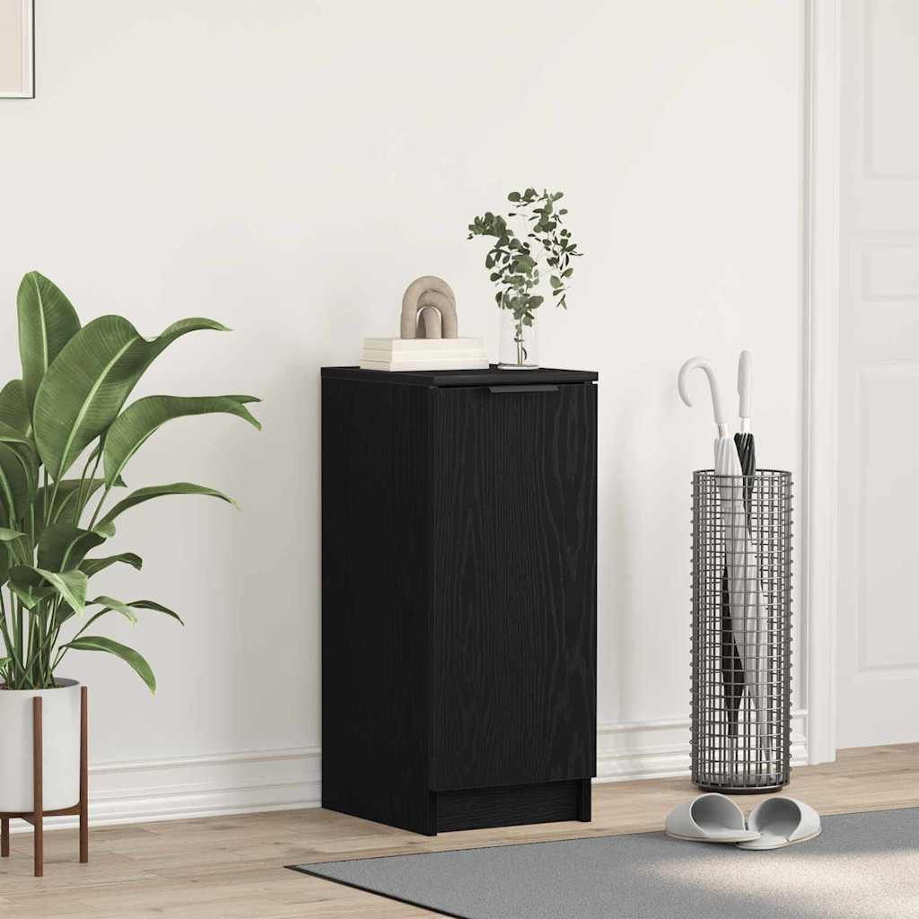 Sko skab med hylde Sort eg 29.5 x 35 x 70 cm Konstrueret træ