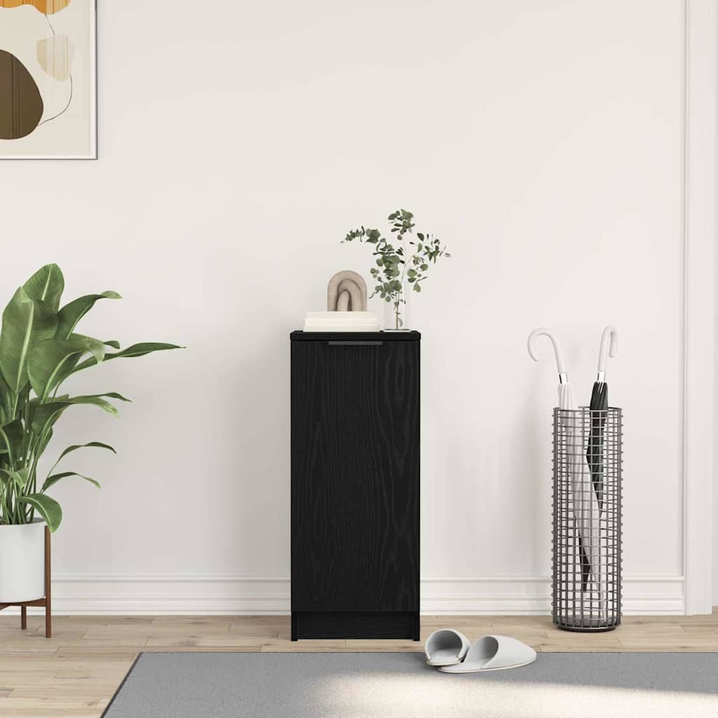 Sko skab med hylde Sort eg 29.5 x 35 x 70 cm Konstrueret træ