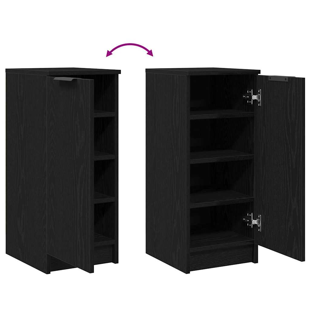 Sko skab med hylde Sort eg 29.5 x 35 x 70 cm Konstrueret træ