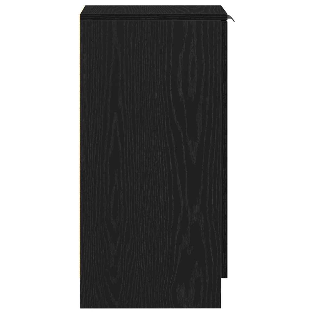 Sko skab med hylde Sort eg 29.5 x 35 x 70 cm Konstrueret træ