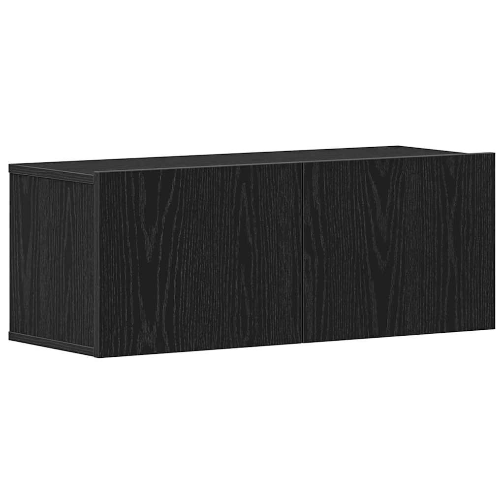 TV skabe 2 pcs Sort eg 80 x 30 x 30 cm Konstrueret træ