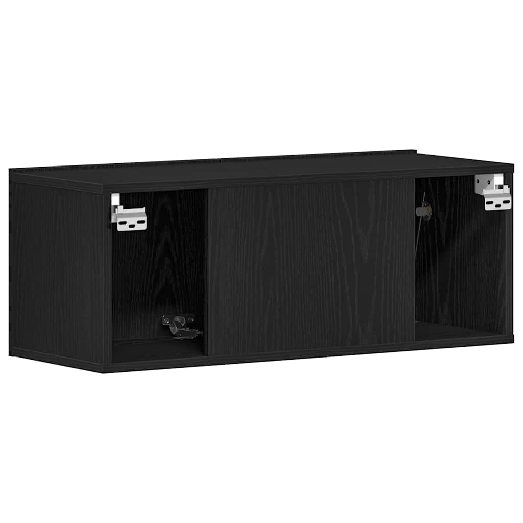 TV skabe 2 pcs Sort eg 80 x 30 x 30 cm Konstrueret træ