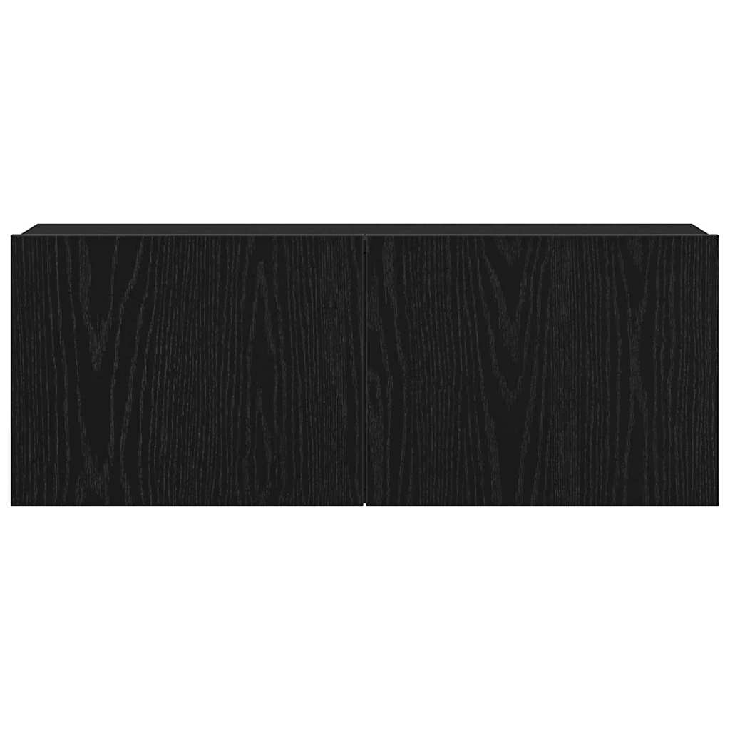 TV skabe 2 pcs Sort eg 80 x 30 x 30 cm Konstrueret træ