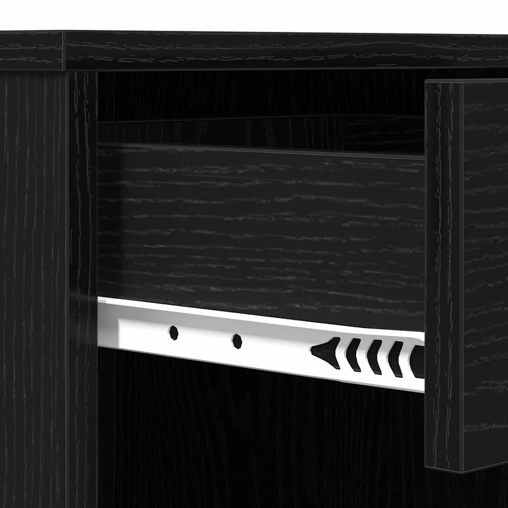 Kosmetikskab med skuffe Sort eg 80 x 40 x 75 cm Konstrueret træ