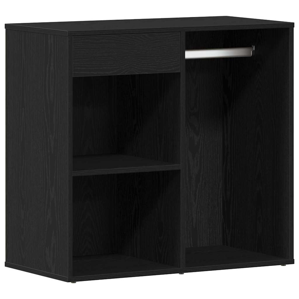 Kosmetikskab med skuffe Sort eg 80 x 40 x 75 cm Konstrueret træ