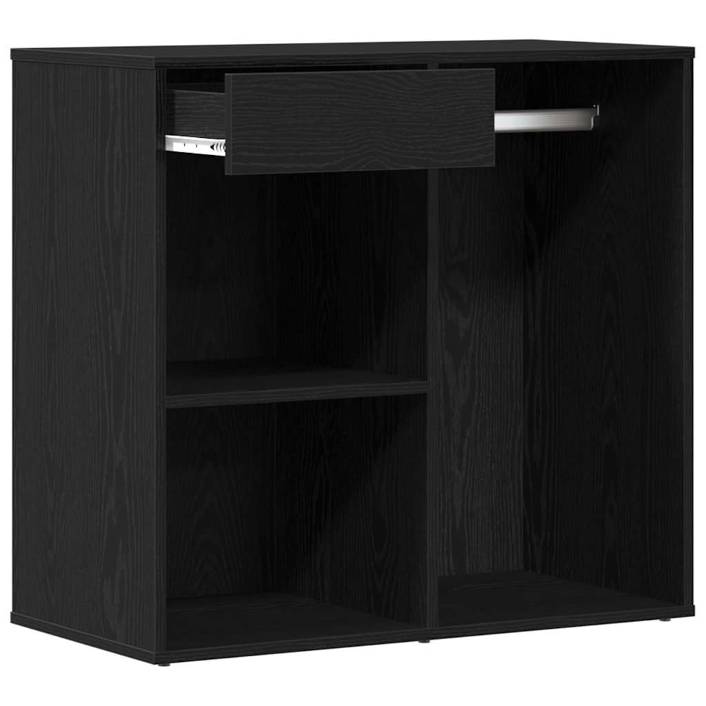 Kosmetikskab med skuffe Sort eg 80 x 40 x 75 cm Konstrueret træ