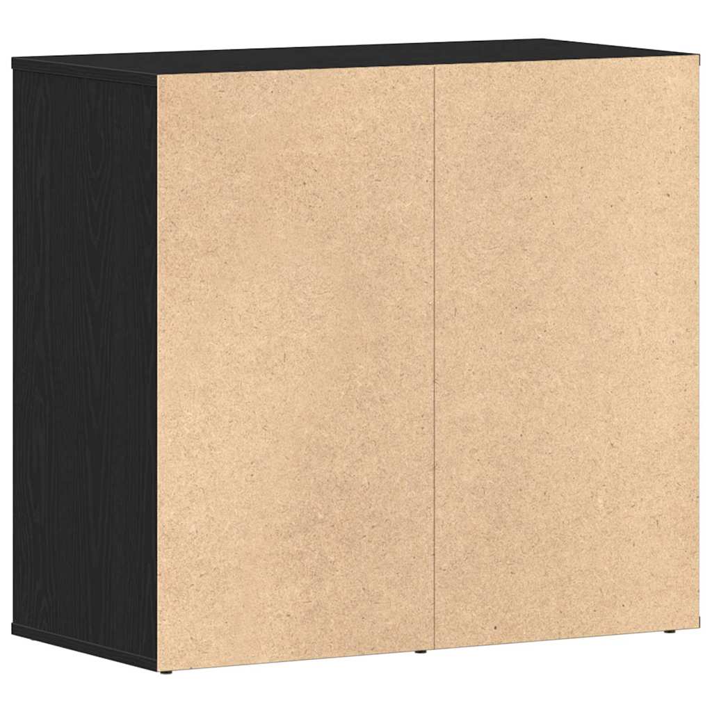 Kosmetikskab med skuffe Sort eg 80 x 40 x 75 cm Konstrueret træ