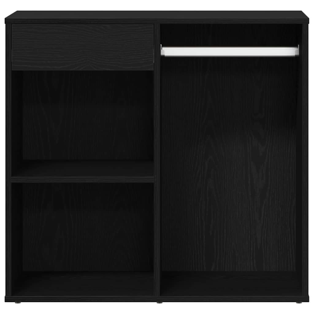 Kosmetikskab med skuffe Sort eg 80 x 40 x 75 cm Konstrueret træ