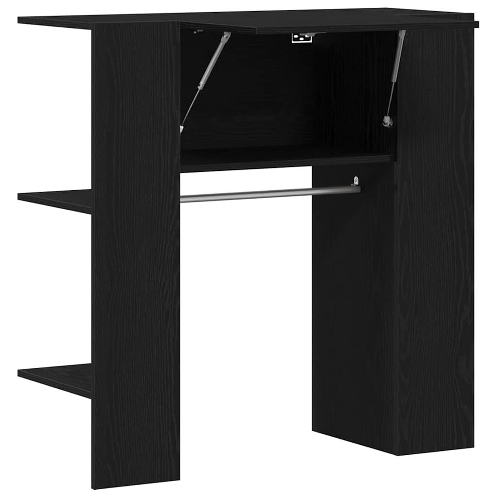 Gangskab med hylde Sort eg 97,5 x 37 x 99 cm Konstrueret træ