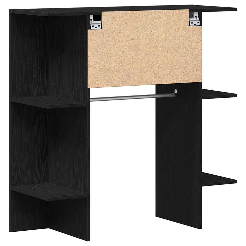 Gangskab med hylde Sort eg 97,5 x 37 x 99 cm Konstrueret træ