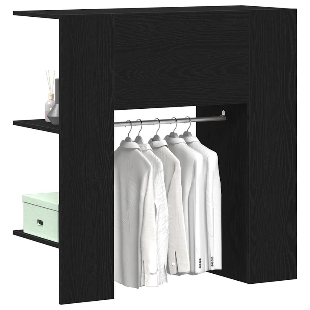 Gangskab med hylde Sort eg 97,5 x 37 x 99 cm Konstrueret træ