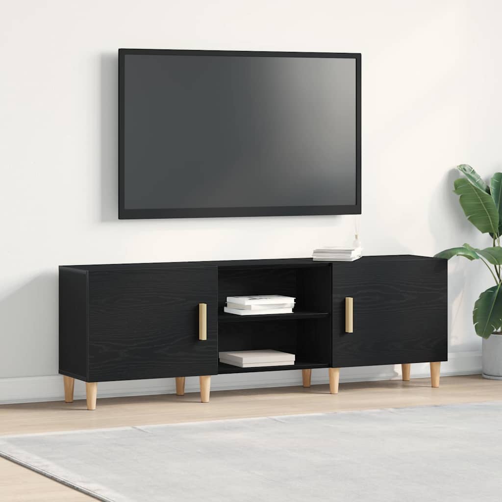 TV-skab Sort eg 150 x 30 x 50 cm Konstrueret træ
