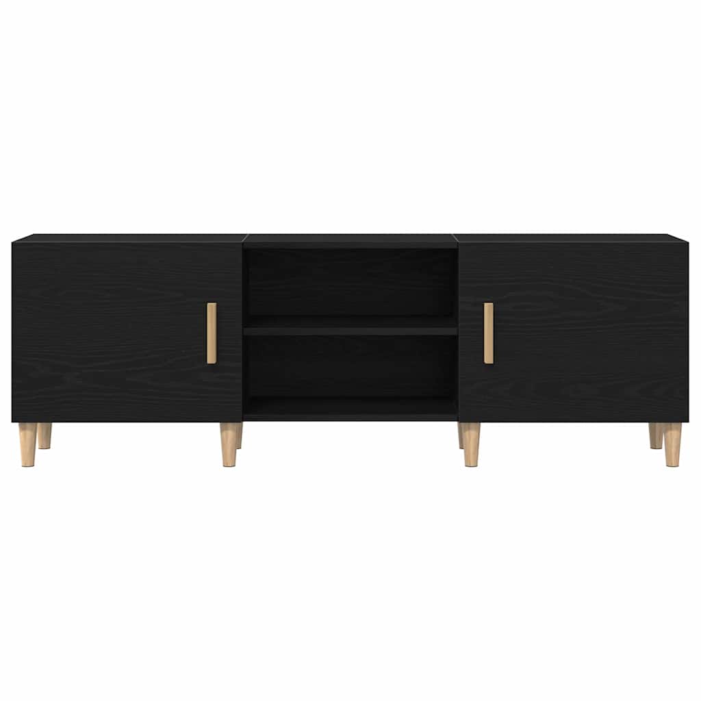 TV-skab Sort eg 150 x 30 x 50 cm Konstrueret træ