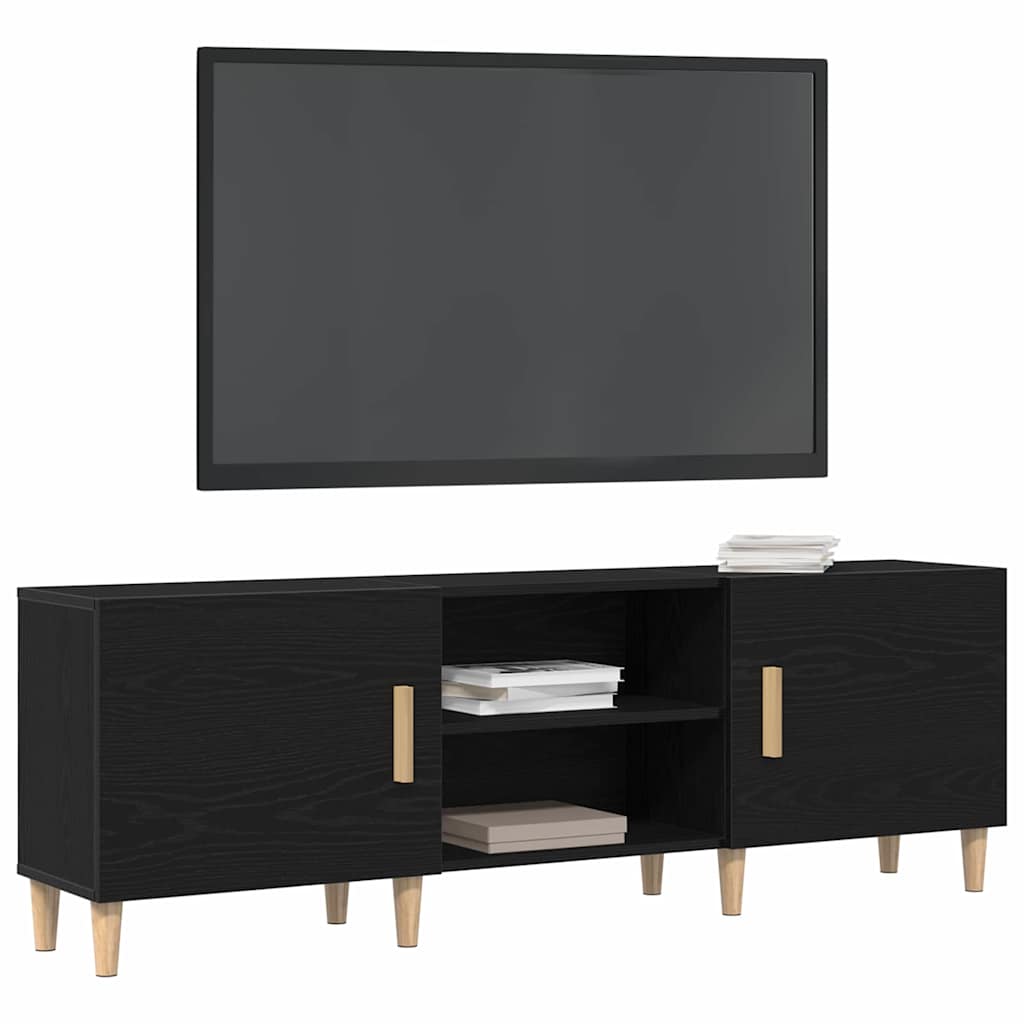 TV-skab Sort eg 150 x 30 x 50 cm Konstrueret træ