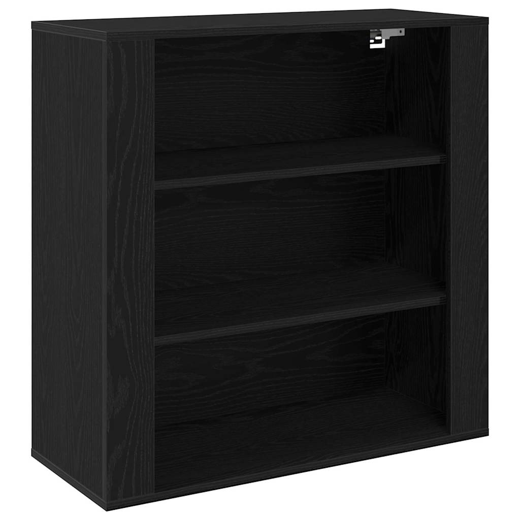 Vægskab med hylde Sort eg 80 x 33 x 80 cm Konstrueret træ
