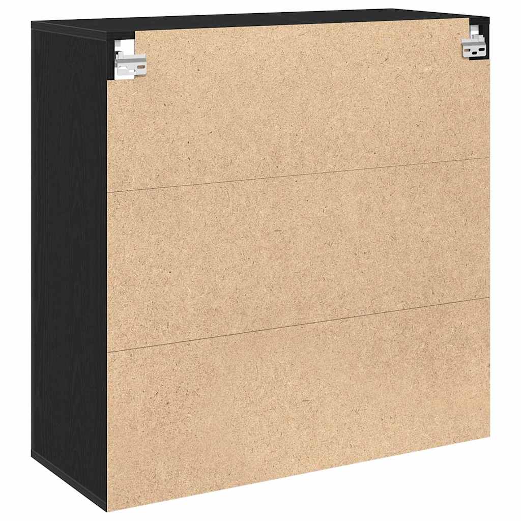 Vægskab med hylde Sort eg 80 x 33 x 80 cm Konstrueret træ