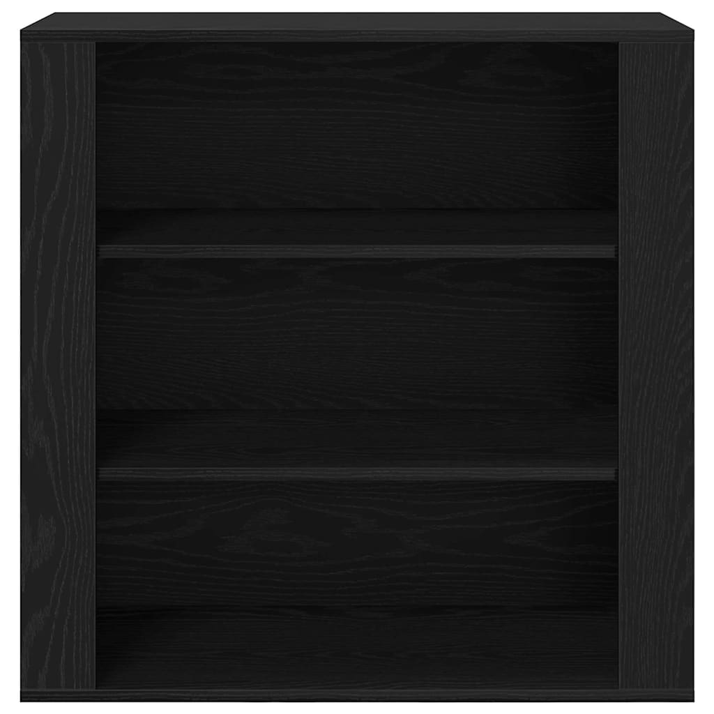 Vægskab med hylde Sort eg 80 x 33 x 80 cm Konstrueret træ