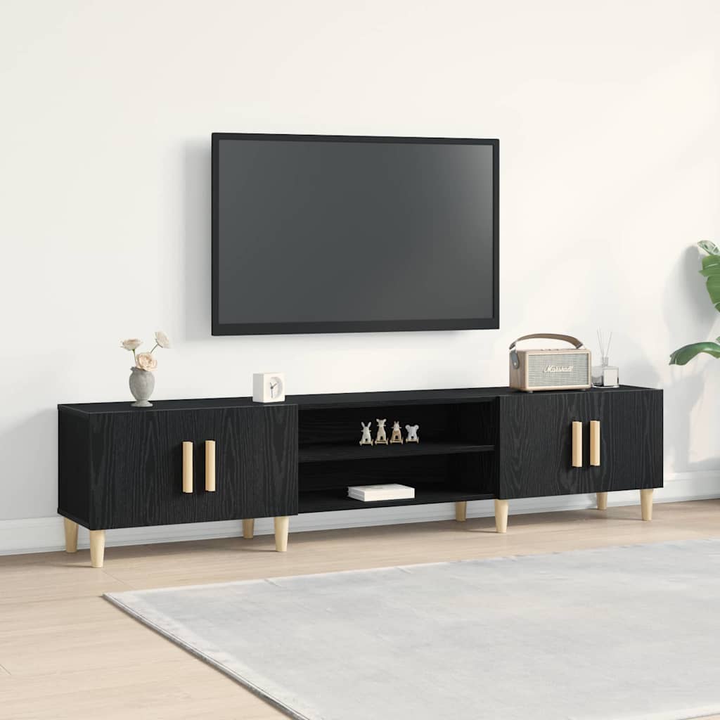 TV kabinet Sort eg 180 x 31.5 x 40 cm Konstrueret træ