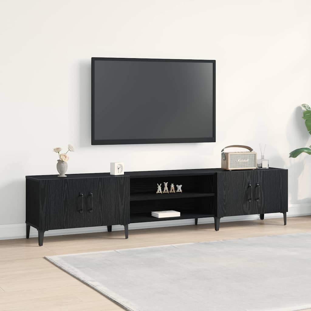TV-skab Sort eg 180 x 31.5 x 40 cm Konstrueret træ