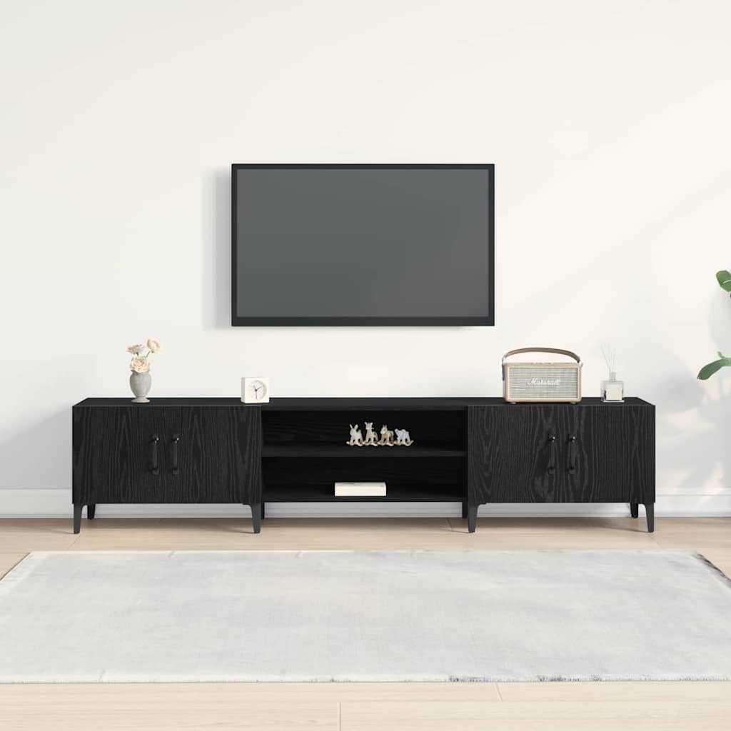 TV-skab Sort eg 180 x 31.5 x 40 cm Konstrueret træ