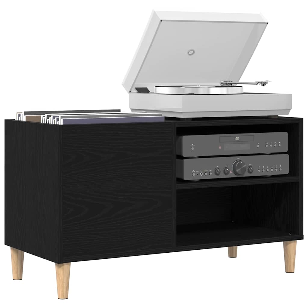 Pladeskab med hylde Sort eg 84.5 x 38 x 48 cm Konstrueret træ