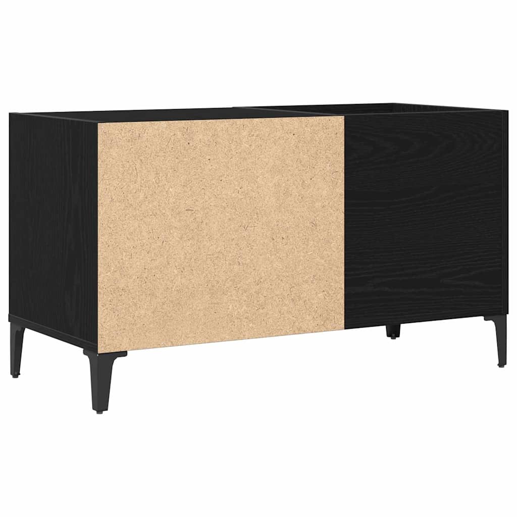 Pladeskab med hylde Sort eg 84.5 x 38 x 48 cm Konstrueret træ