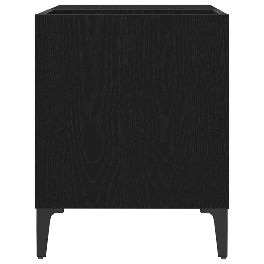 Pladeskab med hylde Sort eg 84.5 x 38 x 48 cm Konstrueret træ