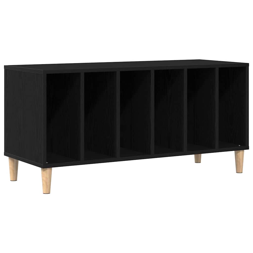 Pladeskab med hylde Sort eg 100 x 38 x 48 cm Konstrueret træ