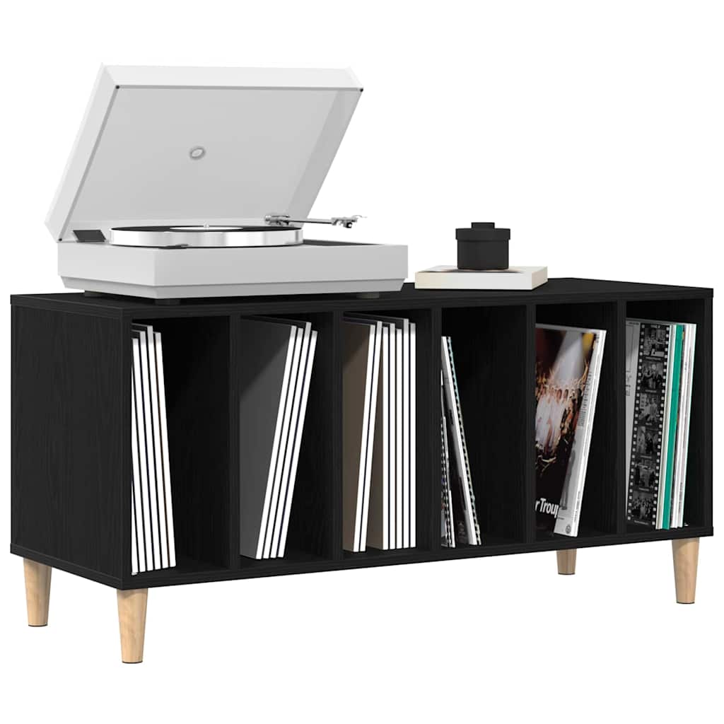 Pladeskab med hylde Sort eg 100 x 38 x 48 cm Konstrueret træ