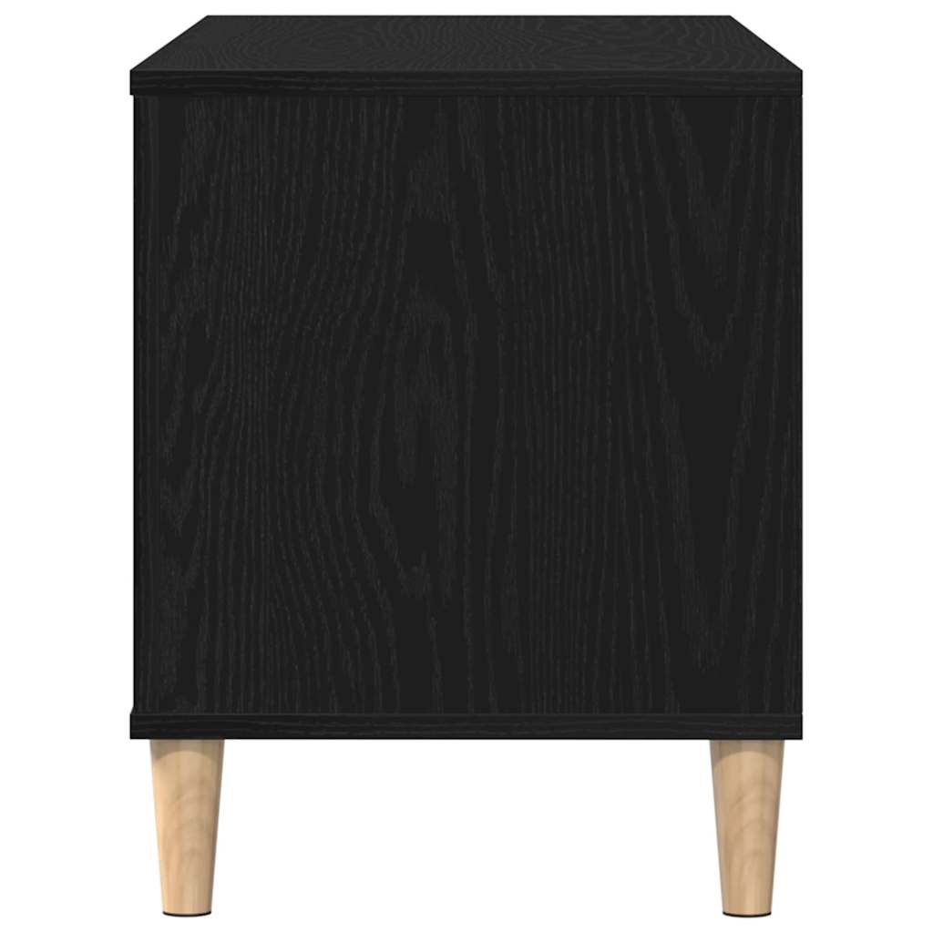 Pladeskab med hylde Sort eg 100 x 38 x 48 cm Konstrueret træ