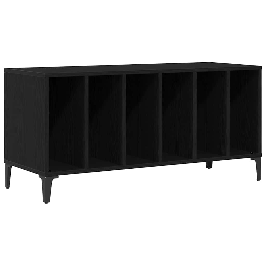 Pladeskab med hylde Sort eg 100 x 38 x 48 cm Konstrueret træ