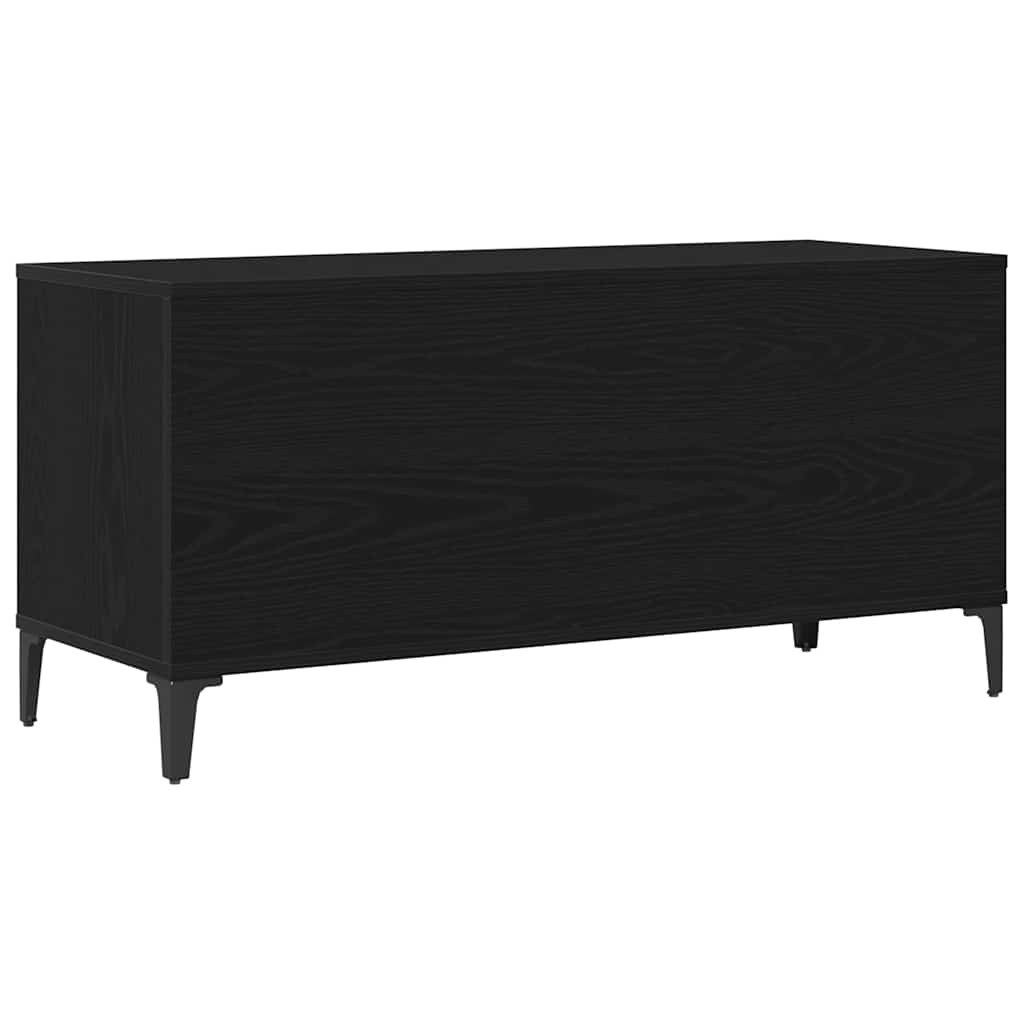 Pladeskab med hylde Sort eg 100 x 38 x 48 cm Konstrueret træ