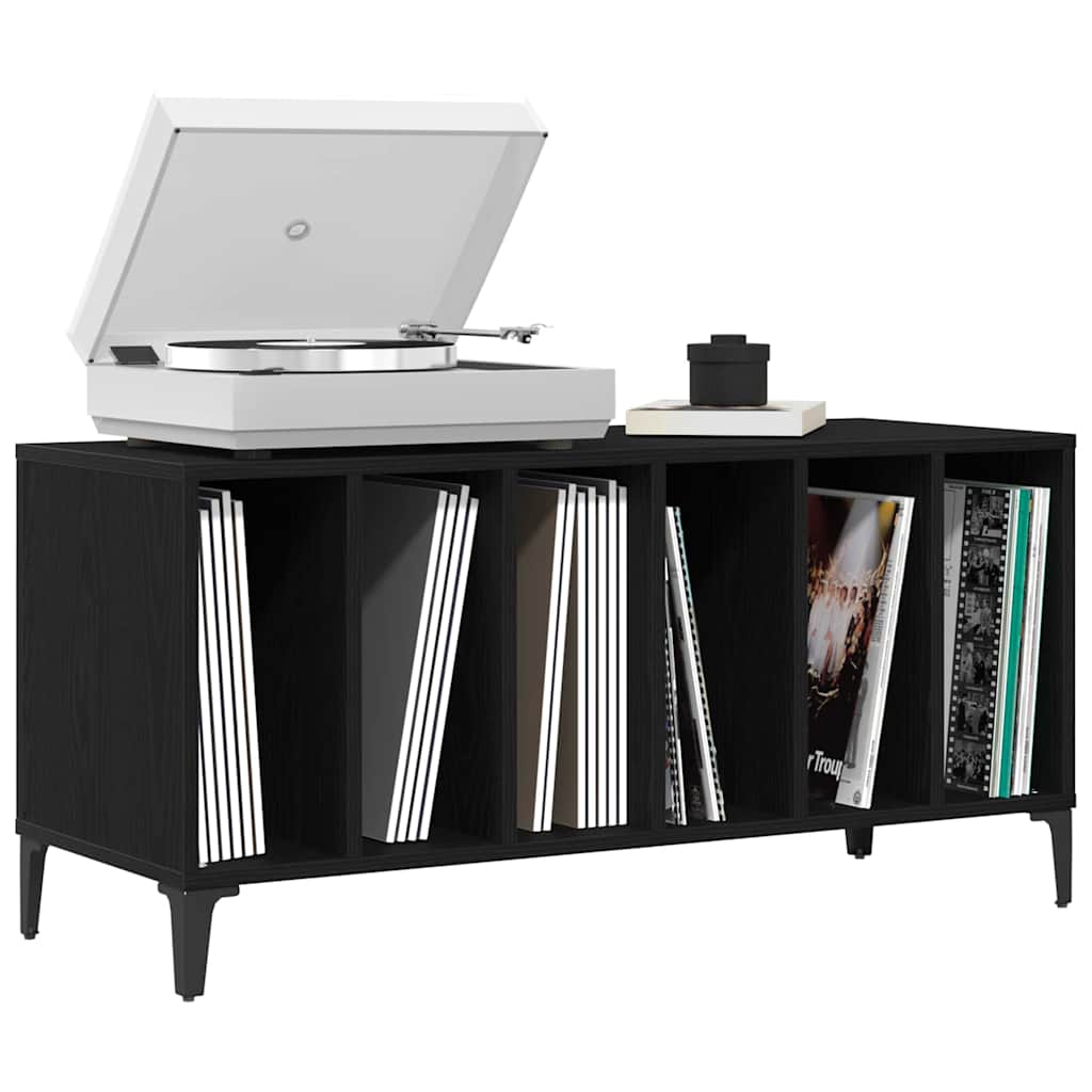 Pladeskab med hylde Sort eg 100 x 38 x 48 cm Konstrueret træ