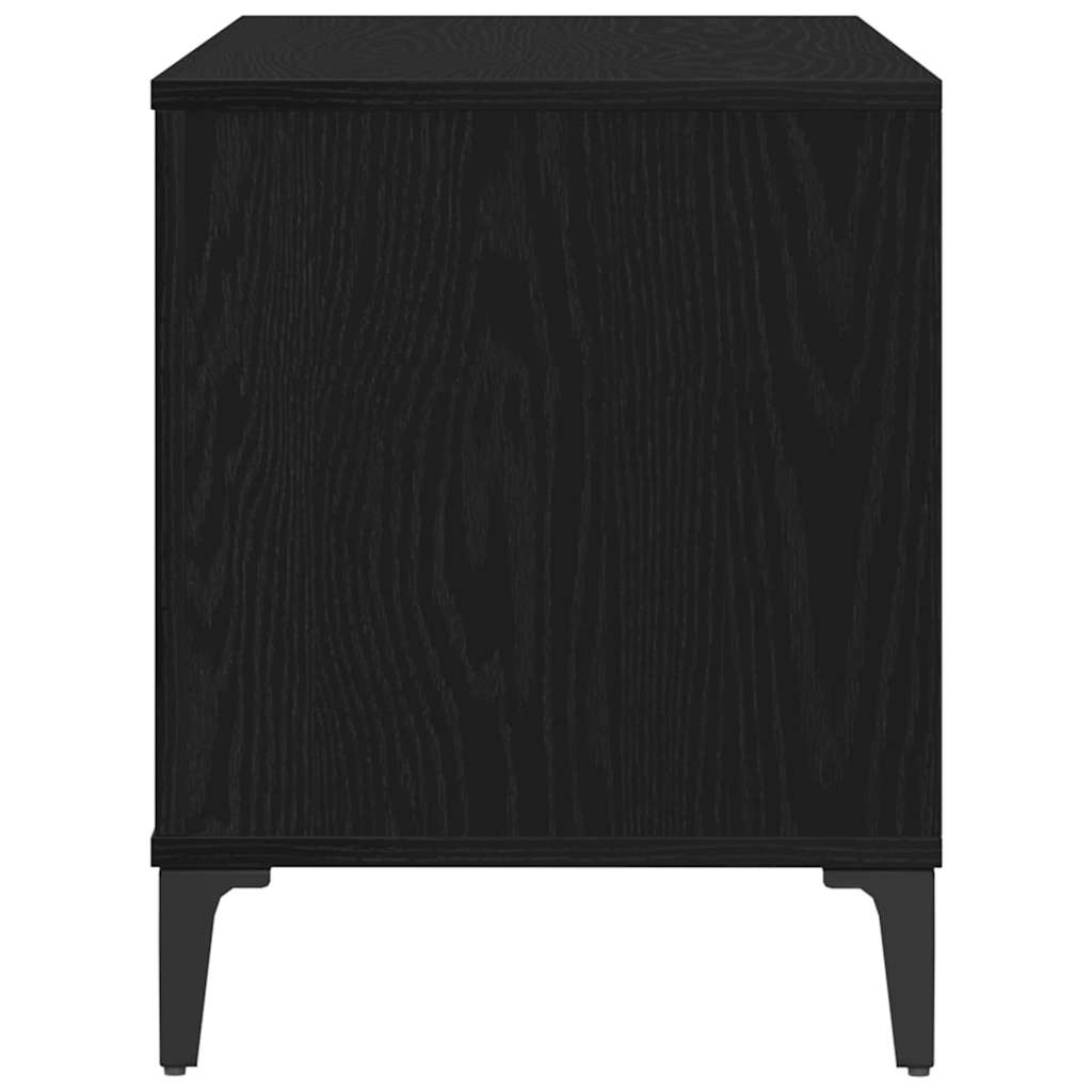 Pladeskab med hylde Sort eg 100 x 38 x 48 cm Konstrueret træ