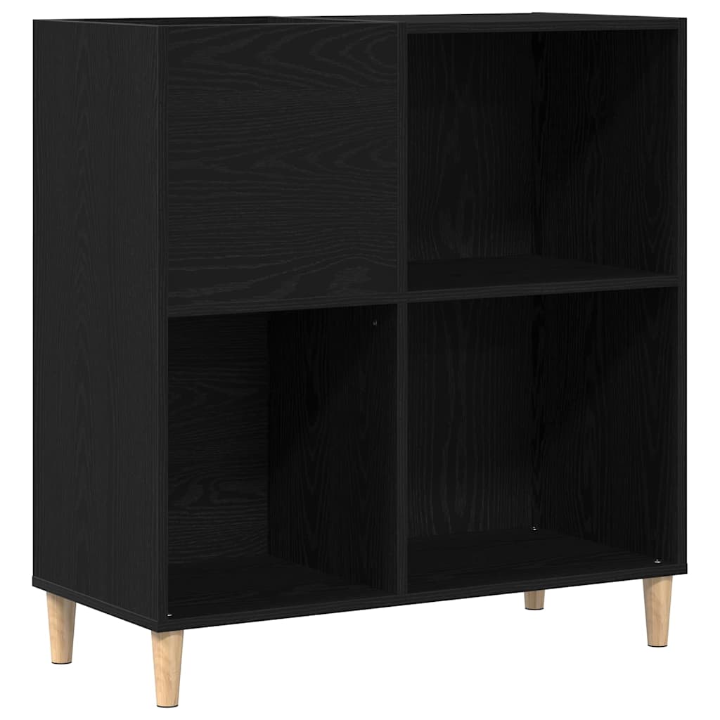 Pladeskab med hylde Sort eg 84.5 x 38 x 89 cm Konstrueret træ