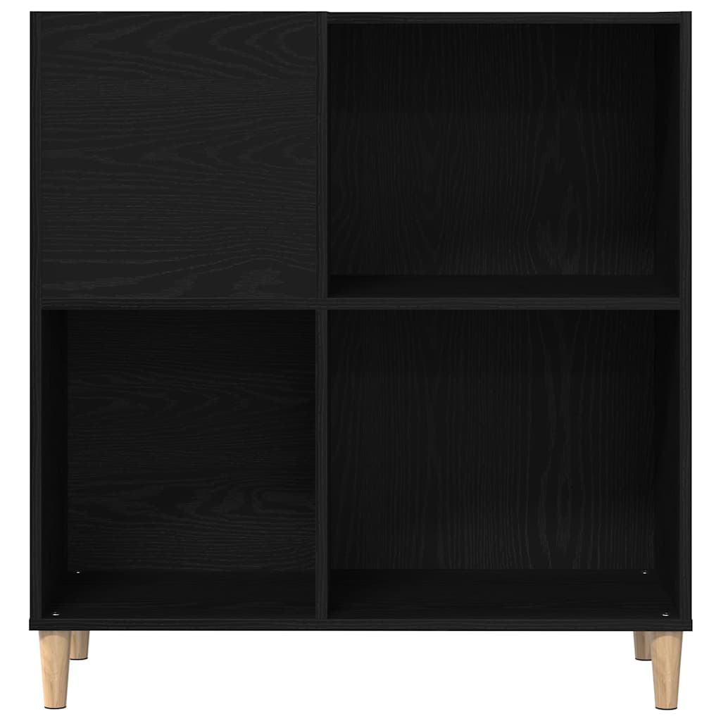 Pladeskab med hylde Sort eg 84.5 x 38 x 89 cm Konstrueret træ