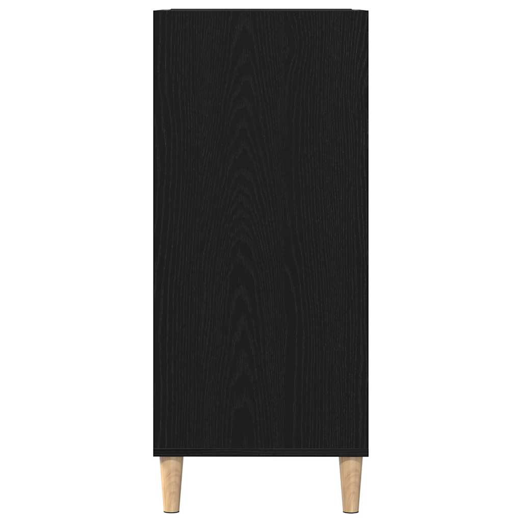 Pladeskab med hylde Sort eg 84.5 x 38 x 89 cm Konstrueret træ